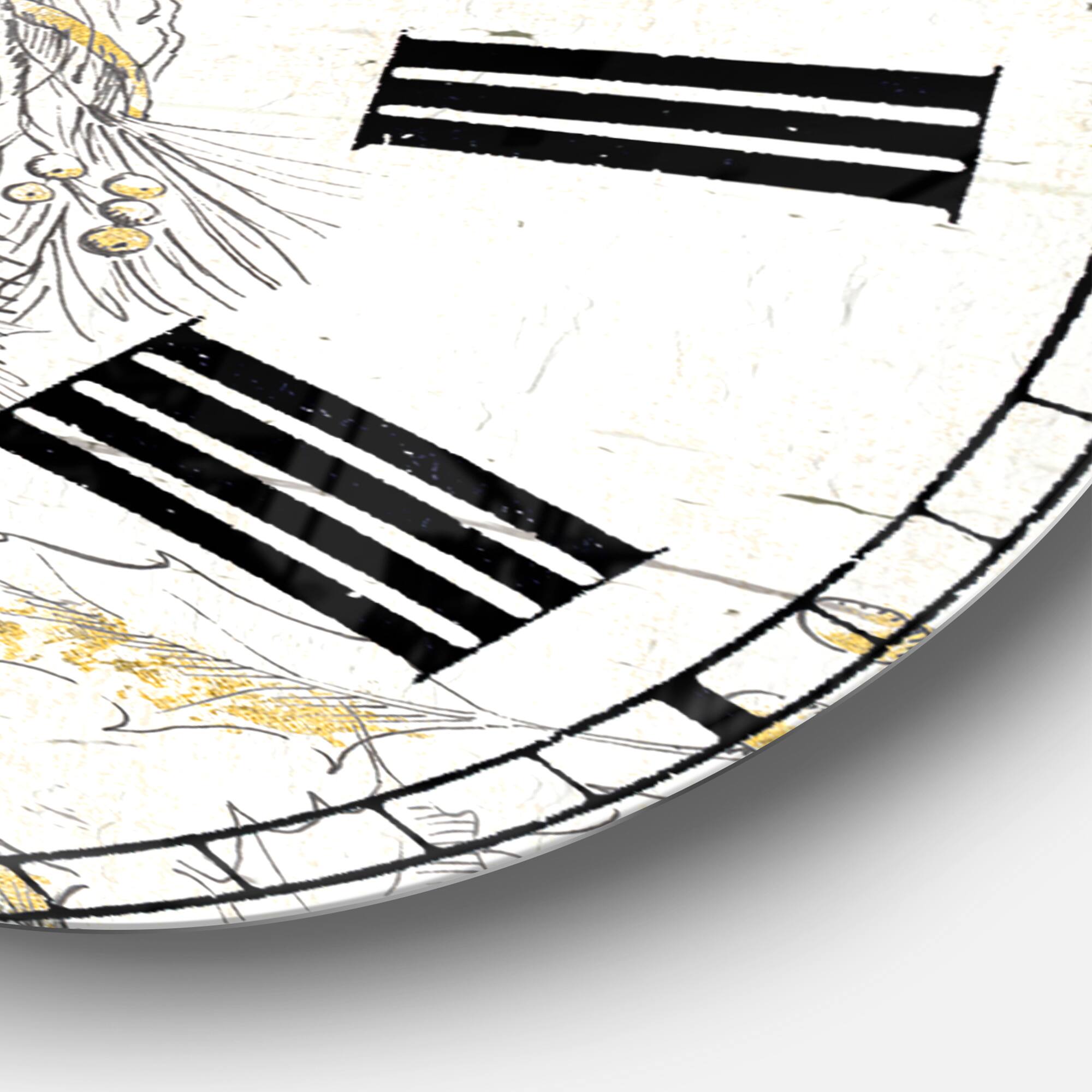 Designart 'Gold Beautiful Cardinals Traditional Wall Clock